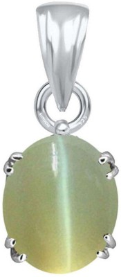 Suruchi Gems & Jewels Cat Eye/Lehsuniy 6.25 Ratti or 5.5 Ct Gemstone for Men & Women bis Hallmark 925 Sterling Silver Stone Pendant