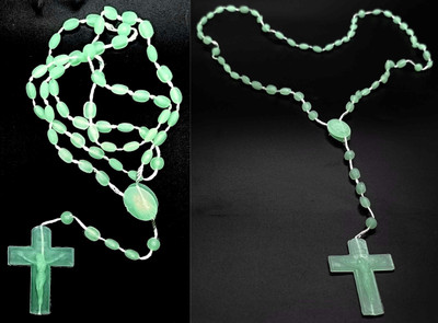 Dynamic Retail Global Jesus Cross Radium Locket Pendant Necklace Religious Jewellery Christmas MA719 Crystal Pendant Set
