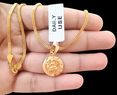 DIVS FASHION Hanuman cut pendant with gold plated chain Gold-plated Brass Pendant