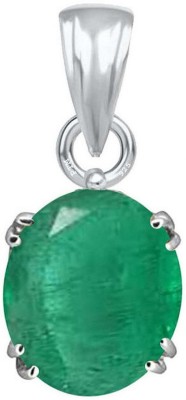 PTM Emerald/Panna 9.25 Ratti or 8.5 Ct Gemstone Men & Woman bis Hallmark 925 Sterling Silver Stone Pendant
