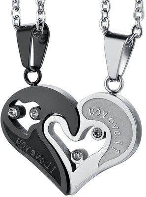 m a enterprises C 848_RR JSE-sand-blk dil Titanium Stone Pendant Set