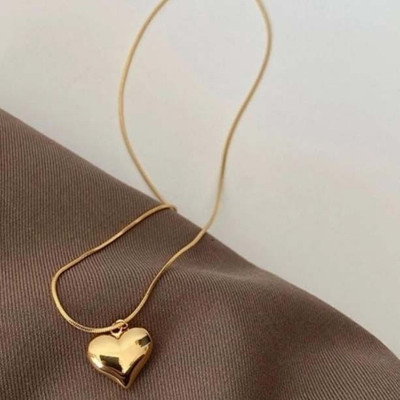 seoul choice Seoul Choice Classic Heart Pendant Necklace for Women Anti Tarnish Gold Plated Gold-plated Stainless Steel Pendant