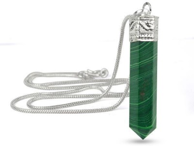 MARMORIS ECOM MARMORIS ECOM Malachite pencil Pendant | Natural Healing Crystal 6gm (Pack of 1) Malachite Crystal Pendant