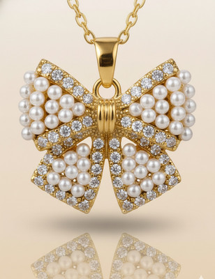Statement Royale Gold-plated Cubic Zirconia Brass Pendant