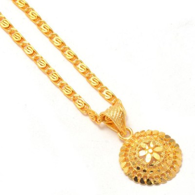 Jewar Mandi JewarHaat New Design Gold Plated Locket/Pendant with Link Chain Gold-plated Brass Locket