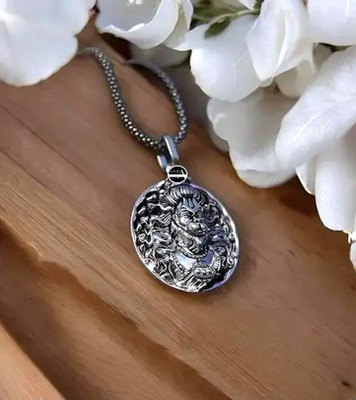 ANVIKA Men's Silver Chain with Religious Hanuman Pendant, Stainless Steel Locket Stainless Steel Pendant Set