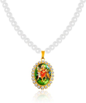 Airtick Durga Vaishno Devi/Sherawali Mata Locket Pendant Beads Mala Necklace Gold-plated Stainless Steel