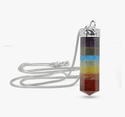 MIRAN AGATE Natural 7 Chakra Point Pencil Pendant Necklace Healing Crystal Crystal Crystal Pendant