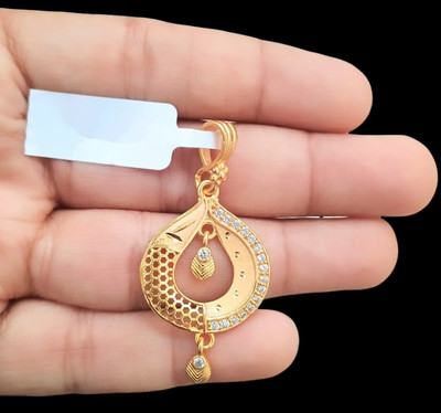 SAPNAPALACE 1 gram gold plated like pendent with Dimonds Gold-plated Brass Pendant
