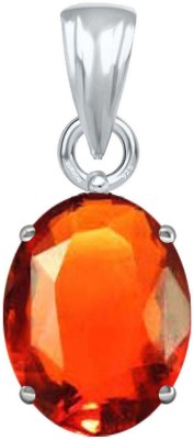 Suruchi Gems & Jewels Hessonite (Gomed) 9.25 Ratti or 8.50 Ct Gemstone Men & Woman bis Hallmark 925 Sterling Silver Stone Pendant