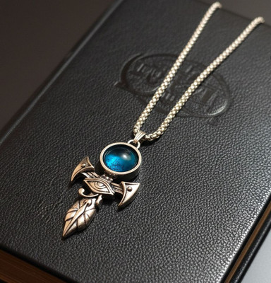 PRIDE STORE Stylish Evil Eye Pendant Locket with Rope Chain for Men & Boys Rhodium Stainless Steel Pendant