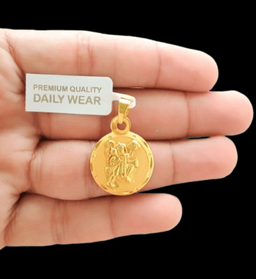 DIVS FASHION HANUMANJI COIN PENDANT WITH MICRO GOLD PLATED Gold-plated Brass Pendant