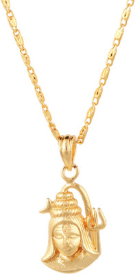 MOON ENTERPRISE Gold Simple God Pendant Of Shiva Gold-plated Brass Locket Set