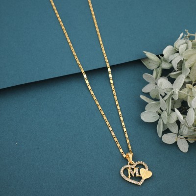 BOGHRA SALES Excellent M Letter Gold-plated Alloy Pendant Chain For Girls,Women Gold-plated Alloy, Metal Pendant