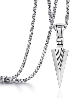Animated F 336_JSE-SILVR ARROOW Silver Stone Pendant Set