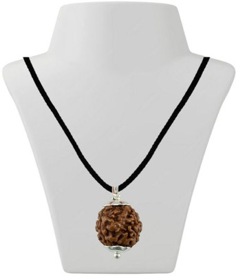 Fine Creation 3 Mukhi Certified Original Pure Siddha Rudraksha Form Nepal For Men & Women Silver Wood Pendant