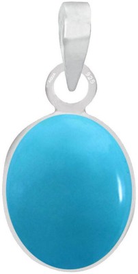 AQUAGEMS Turquoise/Firoza 5.25 Ratti or 5 Ct Gemstone for Men & Women bis Hallmark 925 Stone Pendant