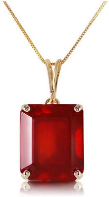 Gemzonite Ruby Pendant with Natural Manik Stone Astrological & Lab Certified Gold-plated Ruby Brass Pendant