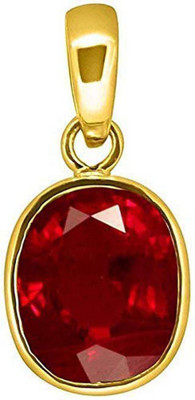 BWM GEMS Certified 5.25 Ratti Ruby Stone (Manik Stone) Pancudhatu Pendant Ruby Metal Pendant