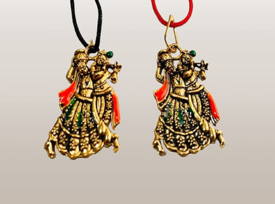 anilStore Radha Krishna Locket with Black and Red Adjustable Thread for Men, Women Alloy Locket Set