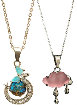 HEM RUPA Exquisite Locket and Chain Designs for Men, Boys, Women and Girls Gold-plated Metal, Metal Locket Set