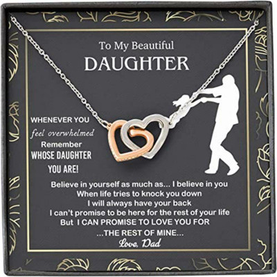 Rakva Father Dad Gifts, Beautiful Overwhelmed Remember Believe Promise Necklace Zircon Silver Pendant Set
