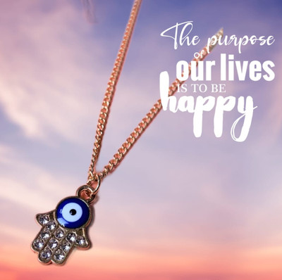Navgun Collection Gold Hamsa Evil Eye Pendant Gold-plated Alloy Locket