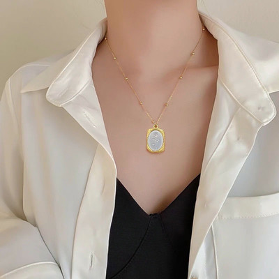 MYKI Elegant Gold-Plated Rose Pendant Necklace For women & girls Gold-plated Cubic Zirconia Stainless Steel Pendant