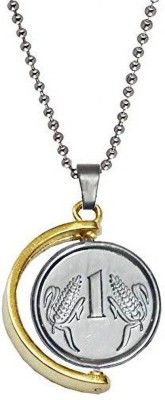 REVERSEA Fancy & Stylish Solid Golden & Silver Plated One Rupees Coin/Sikka Pendant Silver Metal Pendant Set