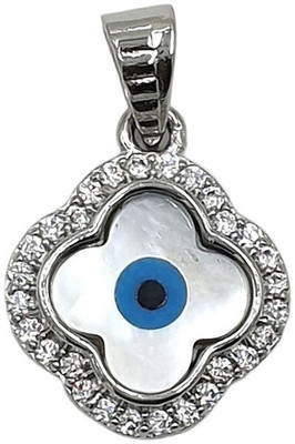 Sahiba Gems Evil Eye Locket Rhodium Cubic Zirconia Sterling Silver Locket