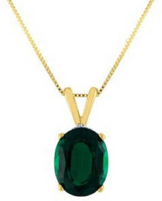 Gemzonite Certified Emerald (Panna) Pendant for Men & Women Gold-plated Emerald Stone Locket