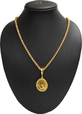 Pihoo Enterprise OM GOLDEN Round JALI & CHANDRAMUKHI Gold-plated Diamond Alloy Pendant
