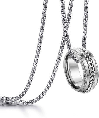 Animated C 374_JSE-SY-SPINNER Silver Stone Pendant Set