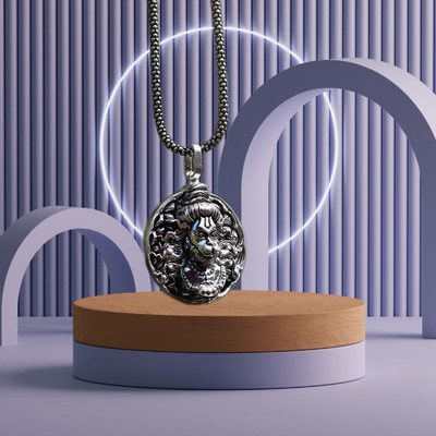 Astrootalk Silver Hanuman Pendant Necklace Silver Stainless Steel