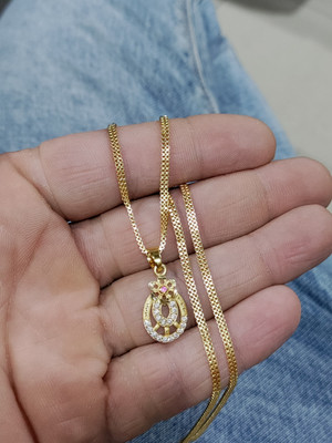 Bhagavati creation Bhagavati Gold-plated Brass Pendant Set