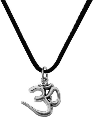 Shiv Hari Om Lord Shiv Bholenath Locket With Black Thread Pendant Set Rhodium Stainless Steel Pendant Set