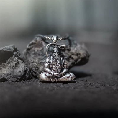 DIVINOOR Lord Hanuman Bajrangbali Bala Ji Locket Silver Metal Locket Set