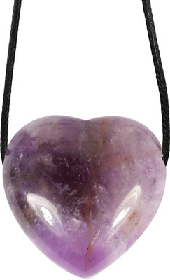 CRYSTU Natural Amethyst Crystal Stone Heart Shape Pendant/Locket For Men & Women Amethyst Crystal Locket