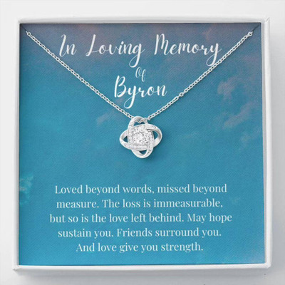 Rakva Gift Pesonalized Necklace Custom Name Card In Loving Memory Of Your Husband Zircon Sterling Silver Pendant Set