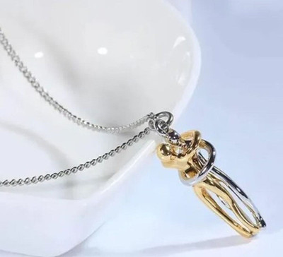 Whitechimes hug pendant, couple hugging pendant necklace Gold-plated Stainless Steel Pendant