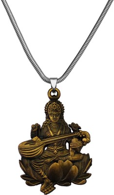 M Men Style Religious Godess Sarswati Snake Chain Rhodium Zinc, Metal Pendant