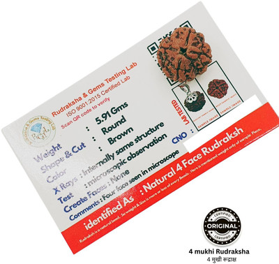 Kripalu store Premium four Mukhi Rudraksha / Original Nepali 4 faced / 4 Mukhi Rudraksha Beads Wood Locket