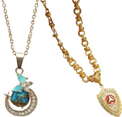 HEM RUPA Exquisite Locket and Chain Designs for Men, Boys, Women and Girls Gold-plated Metal, Brass Locket Set