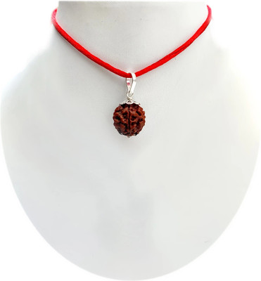 house of common Locket 5 Mukhi / 5 Face Rudraksha Original Certified Plated Silver Beads Metal Pendant