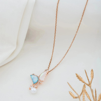 queralt QUERALT Butterfly pendant Stainless Steel Pendant Set