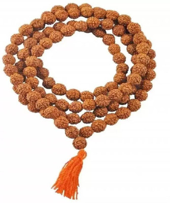 Jewelswonder Unique & Effective 5 Mukhi Rudraksha Jap Mala 108 + 1 Beads for Men & Women Wood