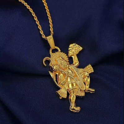 Armoise Religious Hindu God Chain Pendant for Unisex Gold-plated Brass Pendant Gold-plated Stainless Steel, Metal, Alloy Locket