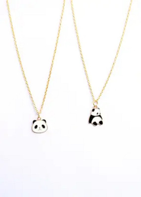 Krisha Stores Panda pendant combo Pack of 2 with golden chain anti tarnish Alloy Pendant