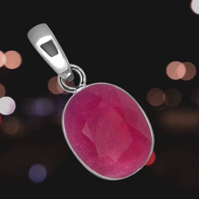Gemzonite Silver Ruby Brass Locket Set