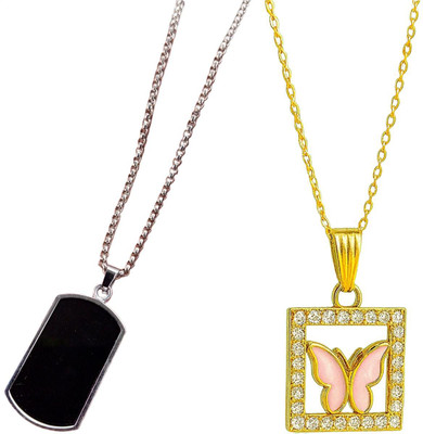 HEM RUPA Exquisite Locket and Chain Designs for Men, Boys, Women and Girls Gold-plated Metal, Metal Locket Set